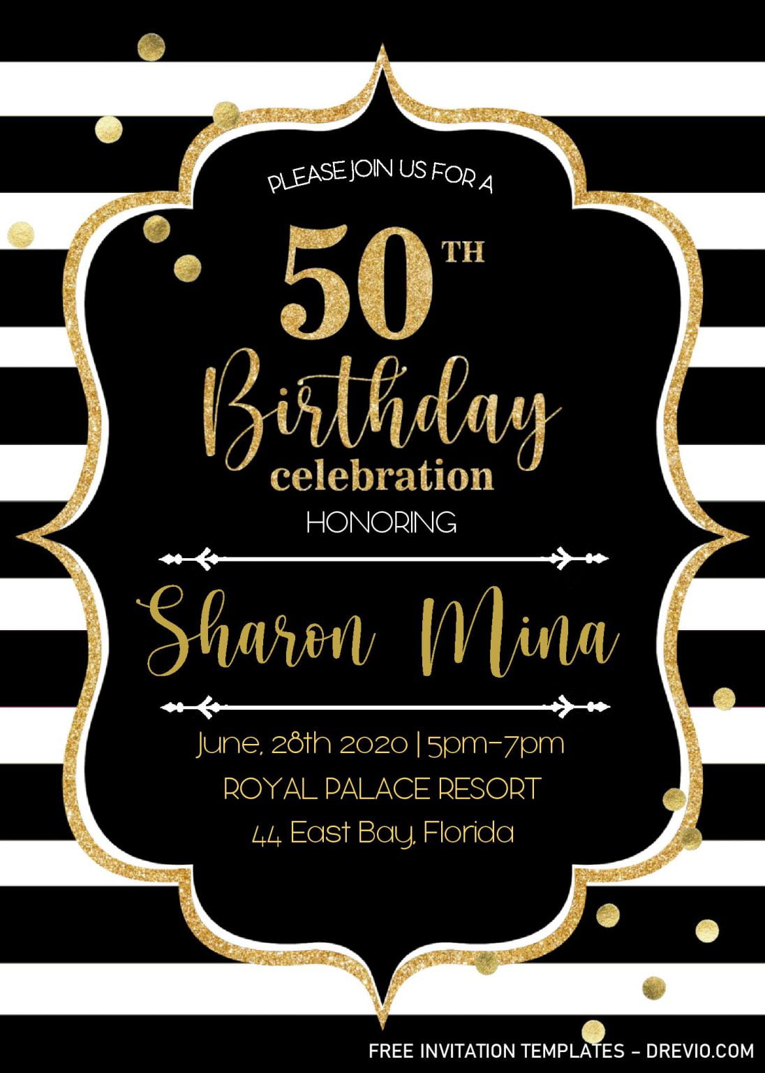Free 50th Birthday Invitations Printable Templates Printable Templates