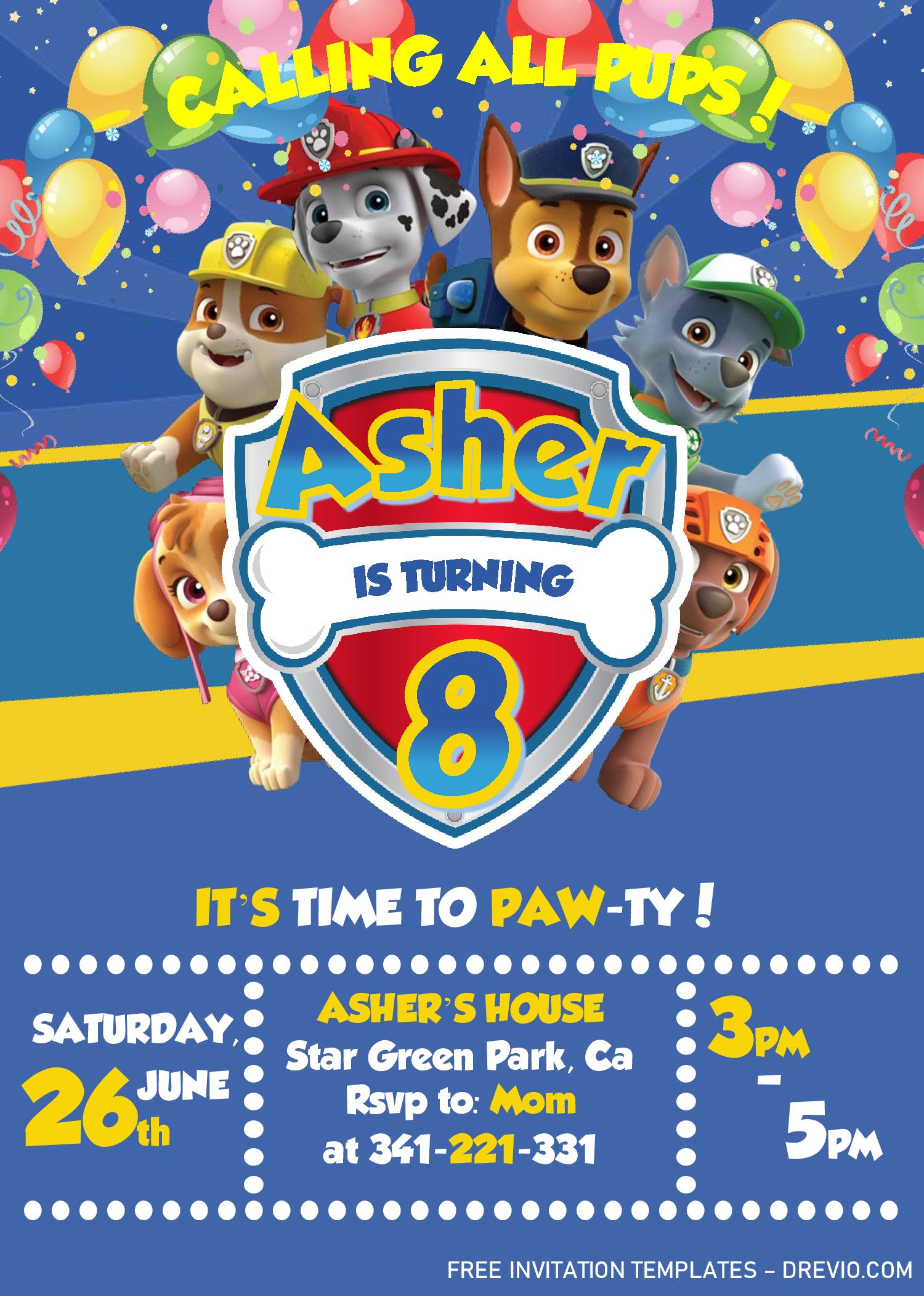 Free Paw Patrol Birthday Card Printables