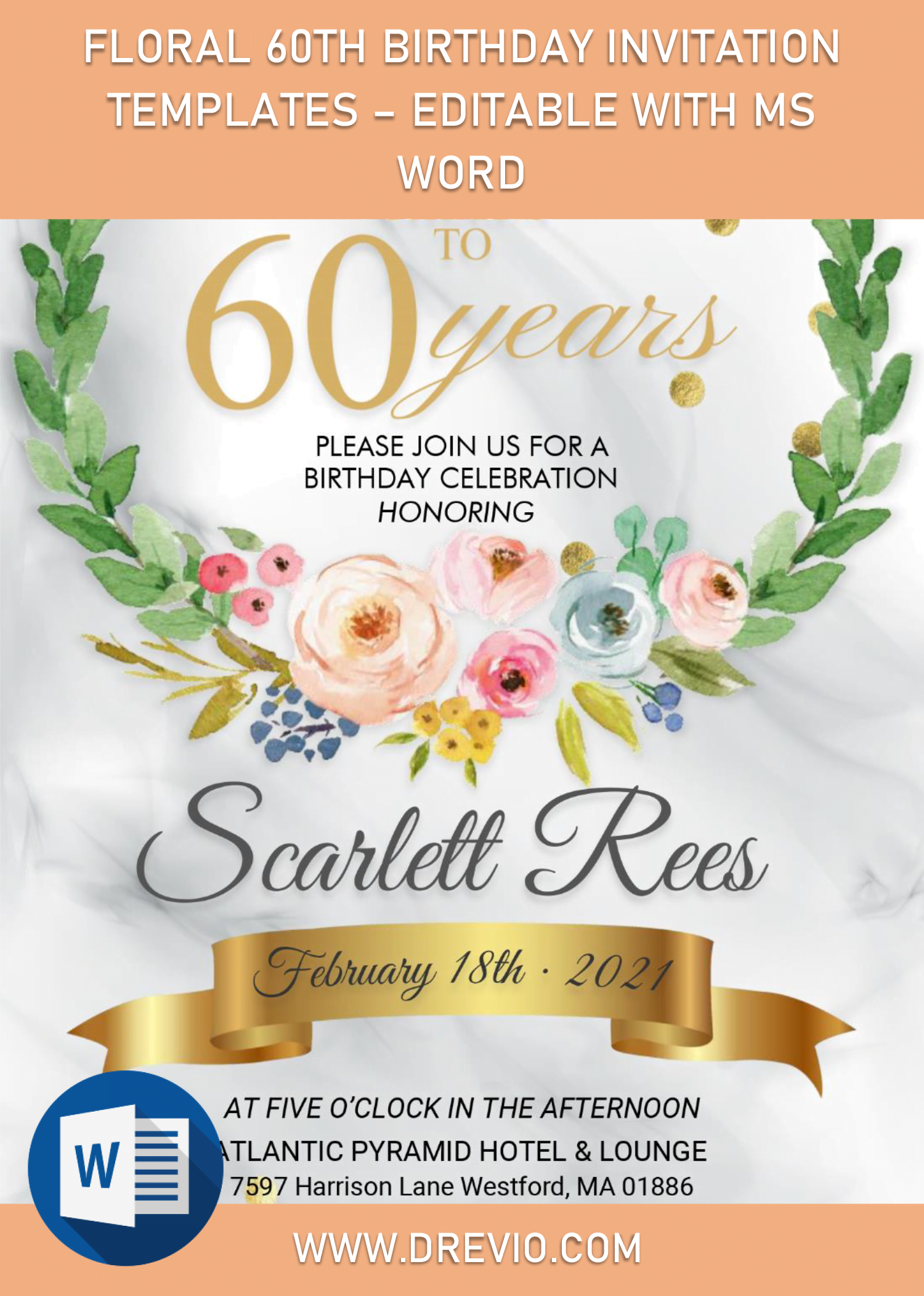 60th Birthday Invitations Templates