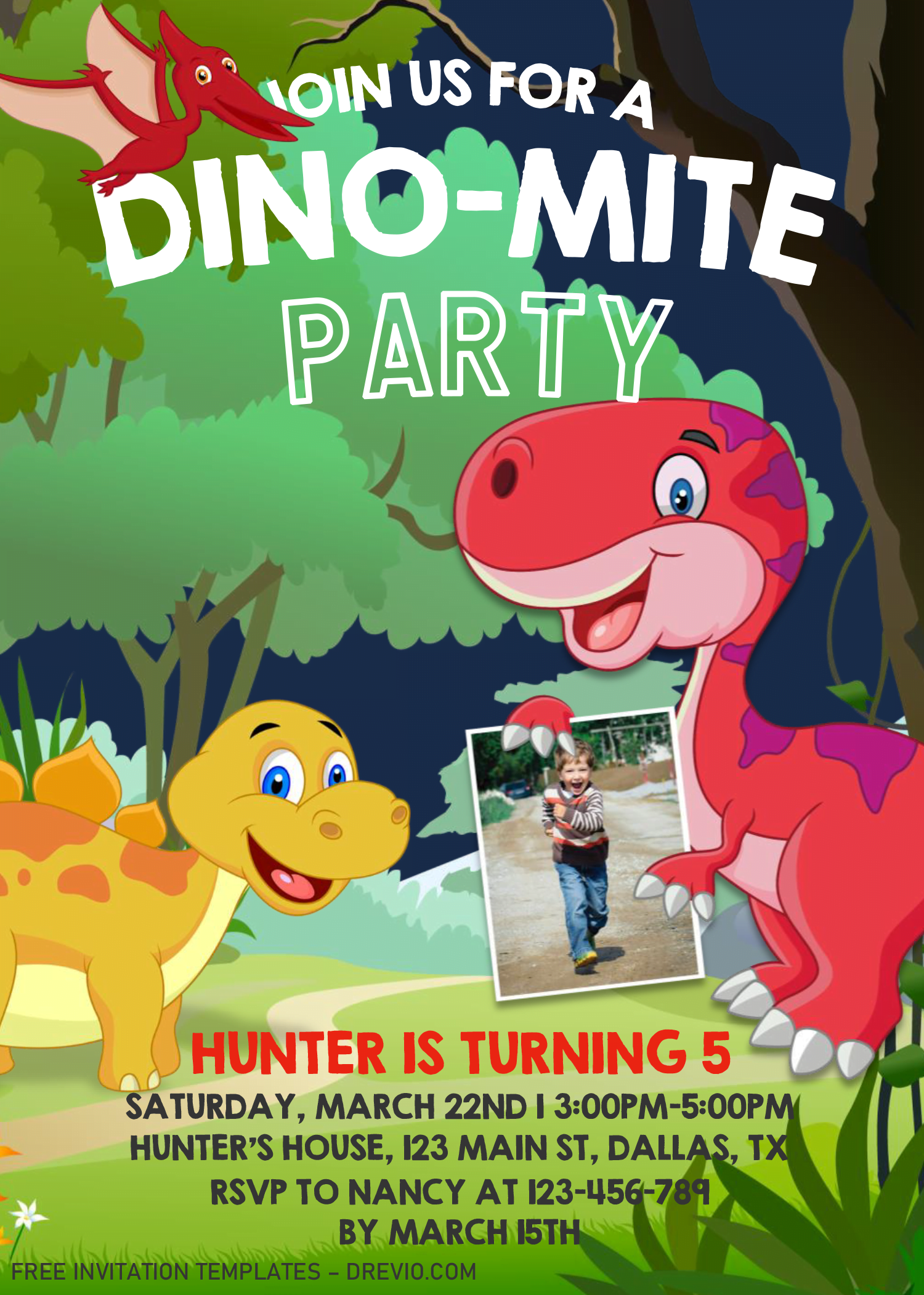 Dinosaur Invitation Templates Editable .Docx Download Hundreds FREE
