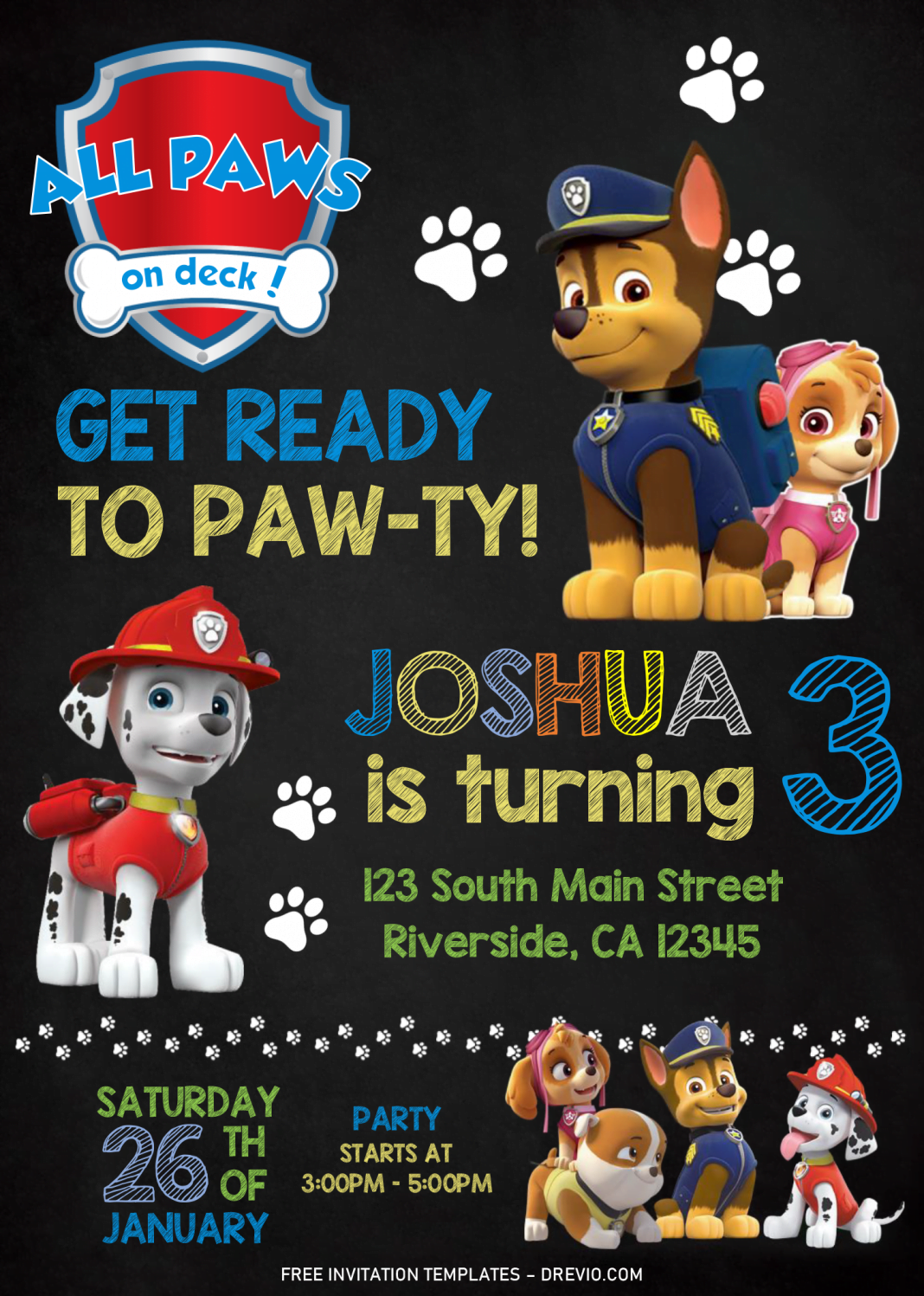 Paw Patrol Invitation Templates Free Download Pdf