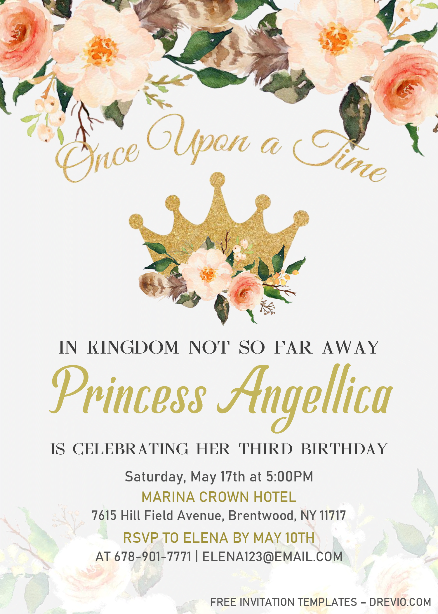 Princess Birthday Invitation Templates Editable With Microsoft Word