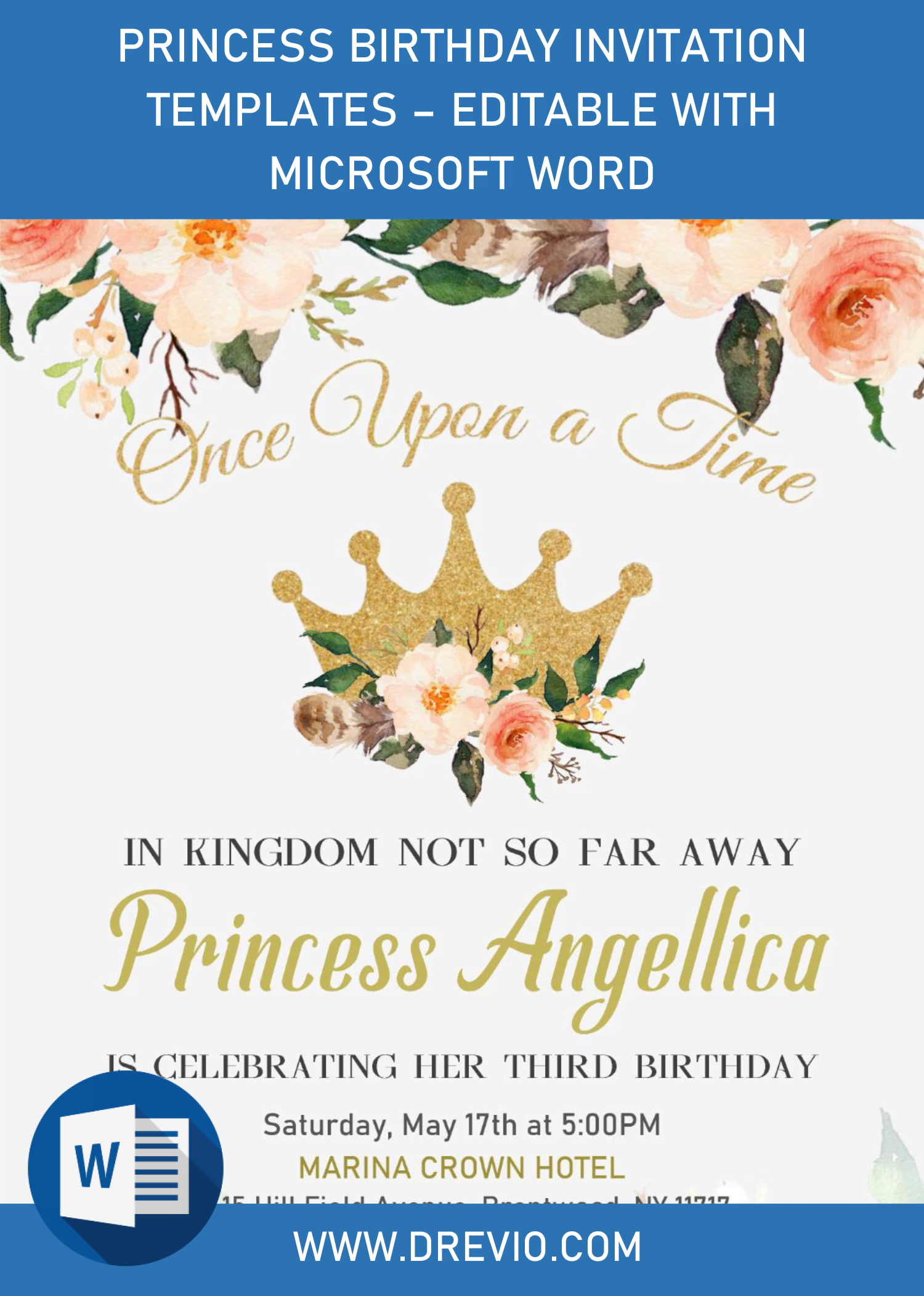 princess birthday invitation templates