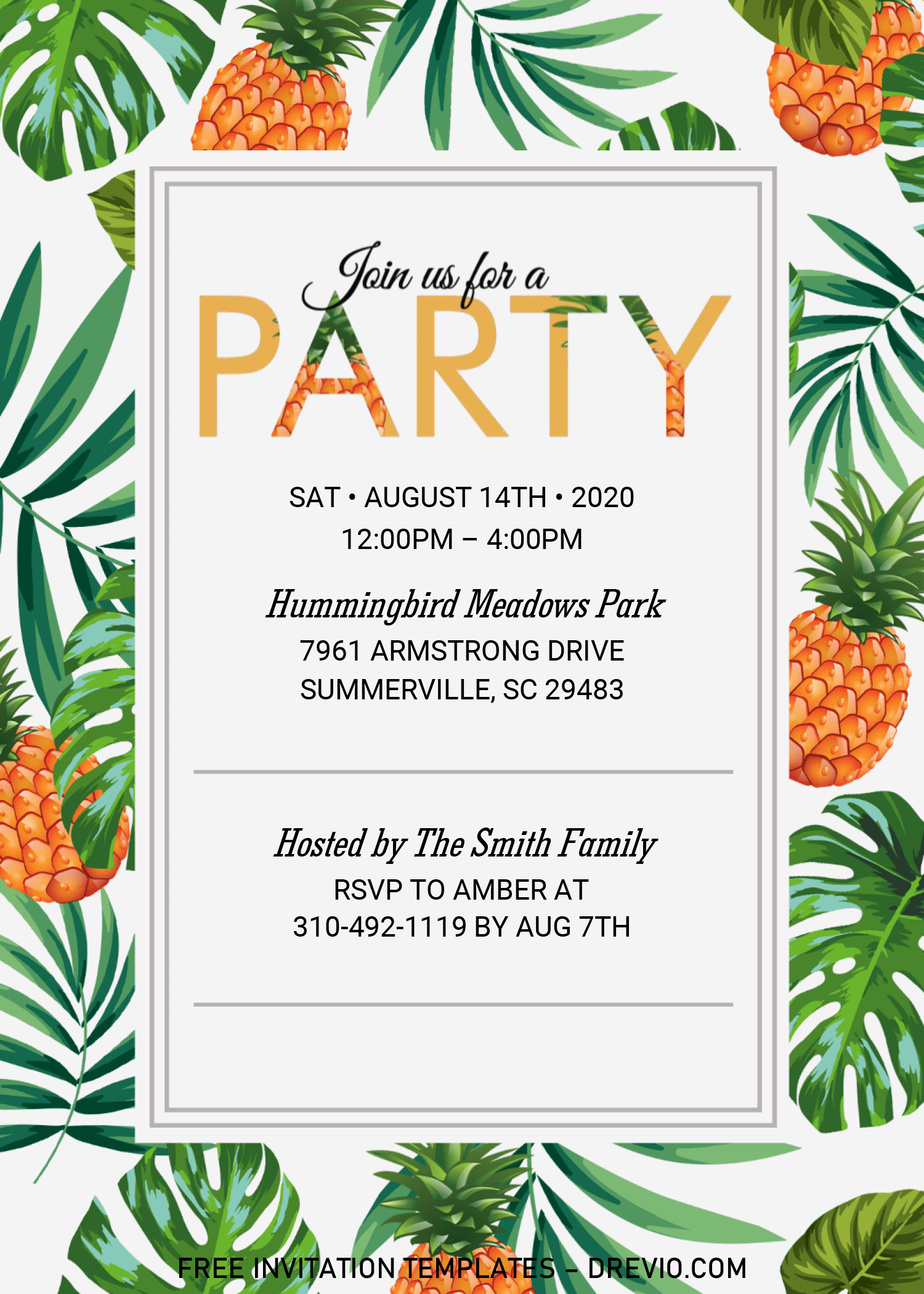 Summer Party Invitation Templates Editable With MS Word Download