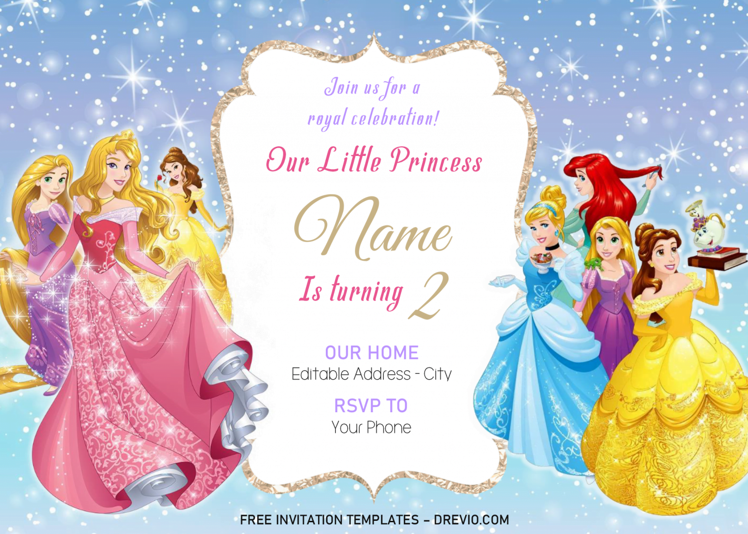 Free Princess Party Printables Template