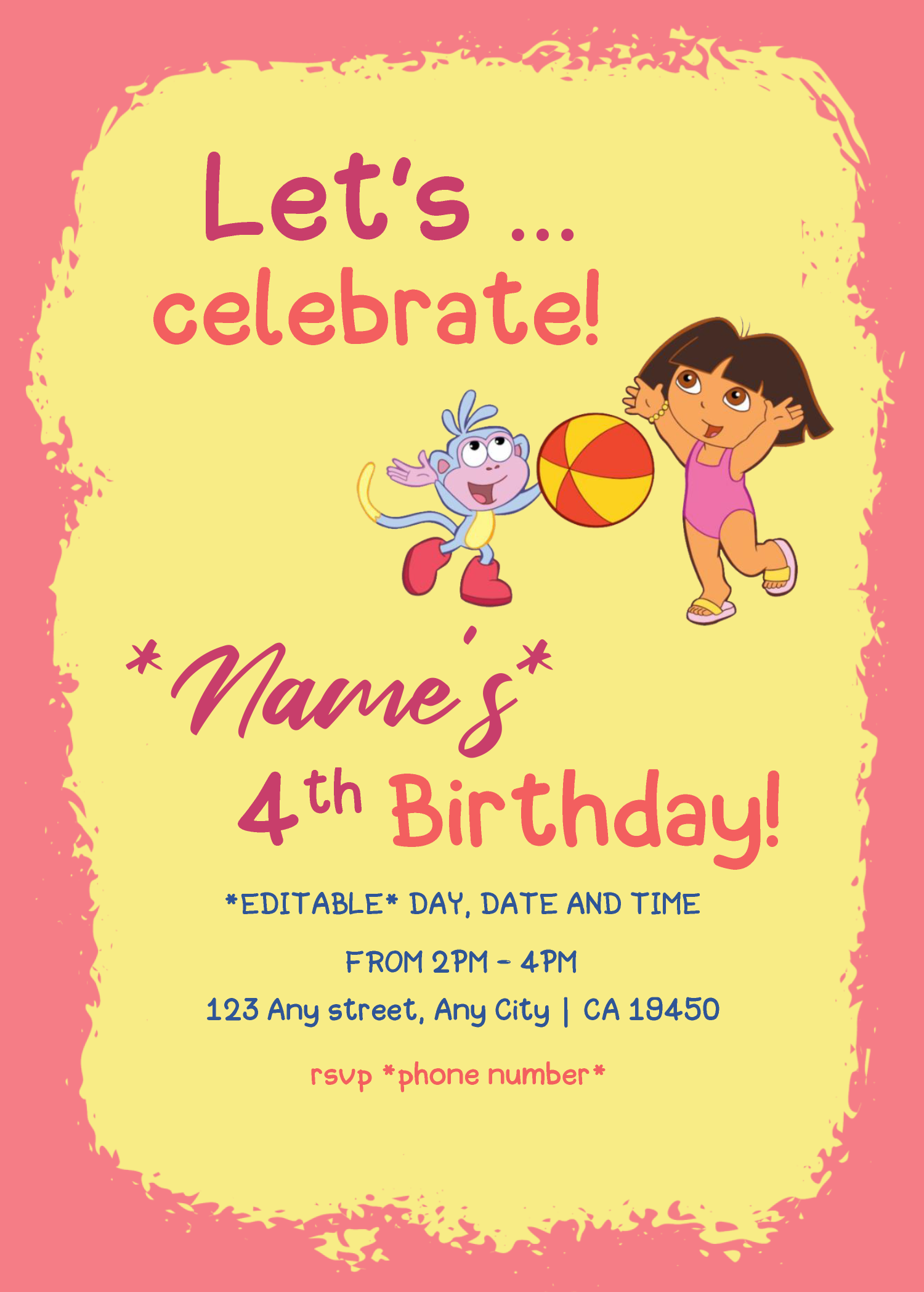 Dora The Explorer And Boots Personalized Birthday Banner With An Optional Free Printable Invitation Chalkboard Dora Dora The Explorer Party Supplies Party Decor Ninebot Ro