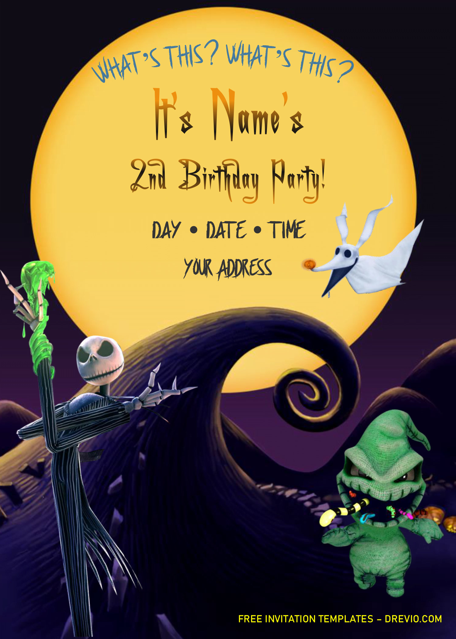 Free Nightmare Before Christmas Party Printables Printable Templates