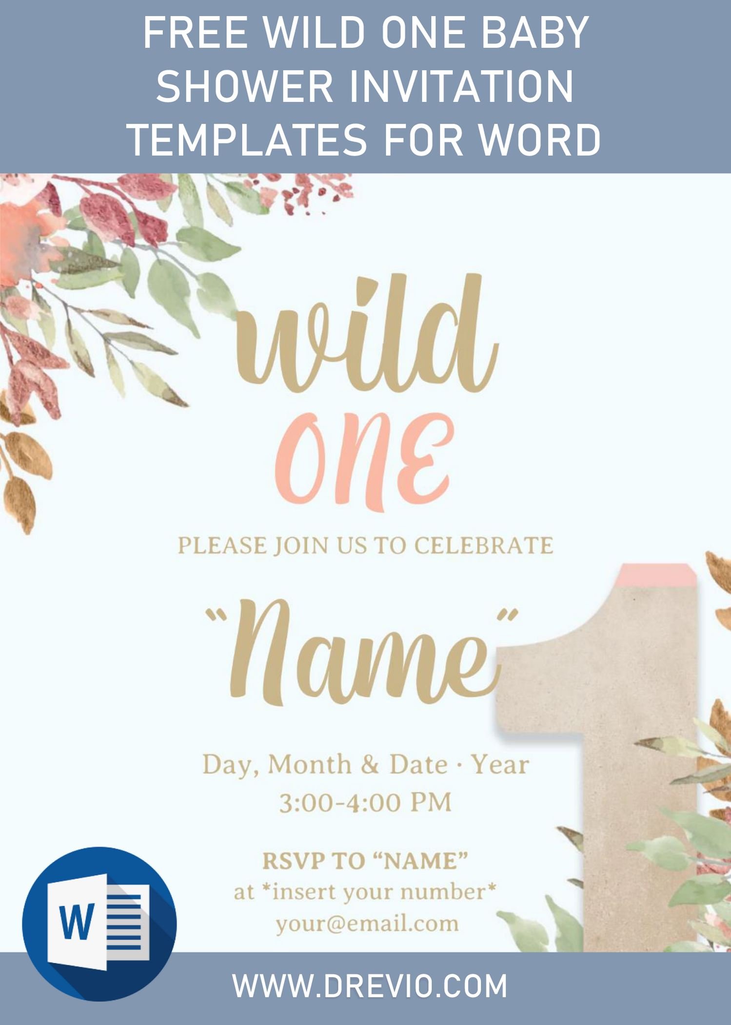 Free Wild One Baby Shower Invitation Templates For Word  Download Inside Free Baby Shower Invitation Templates Microsoft Word
