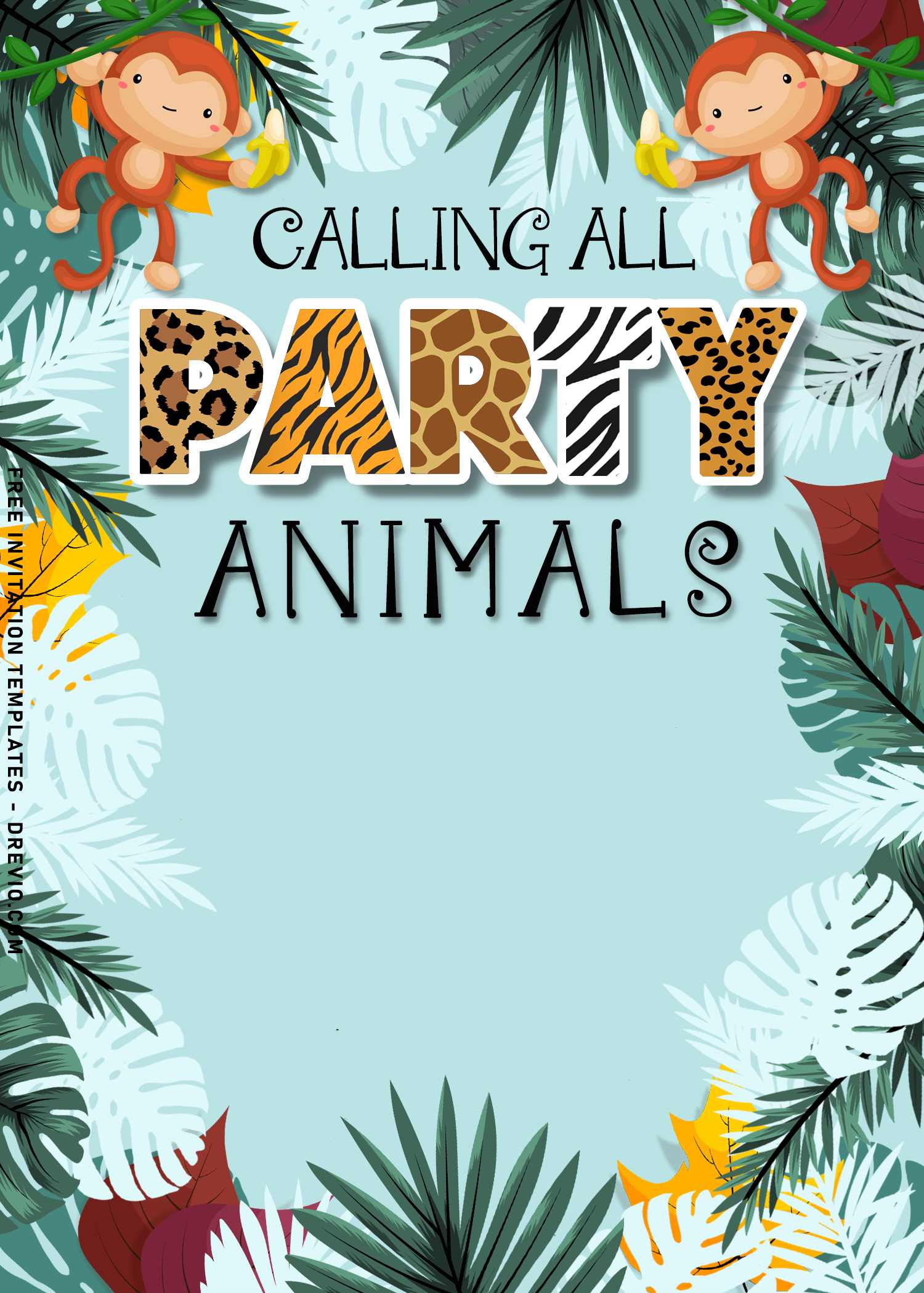 Animal Print Birthday Invitations Free Printable