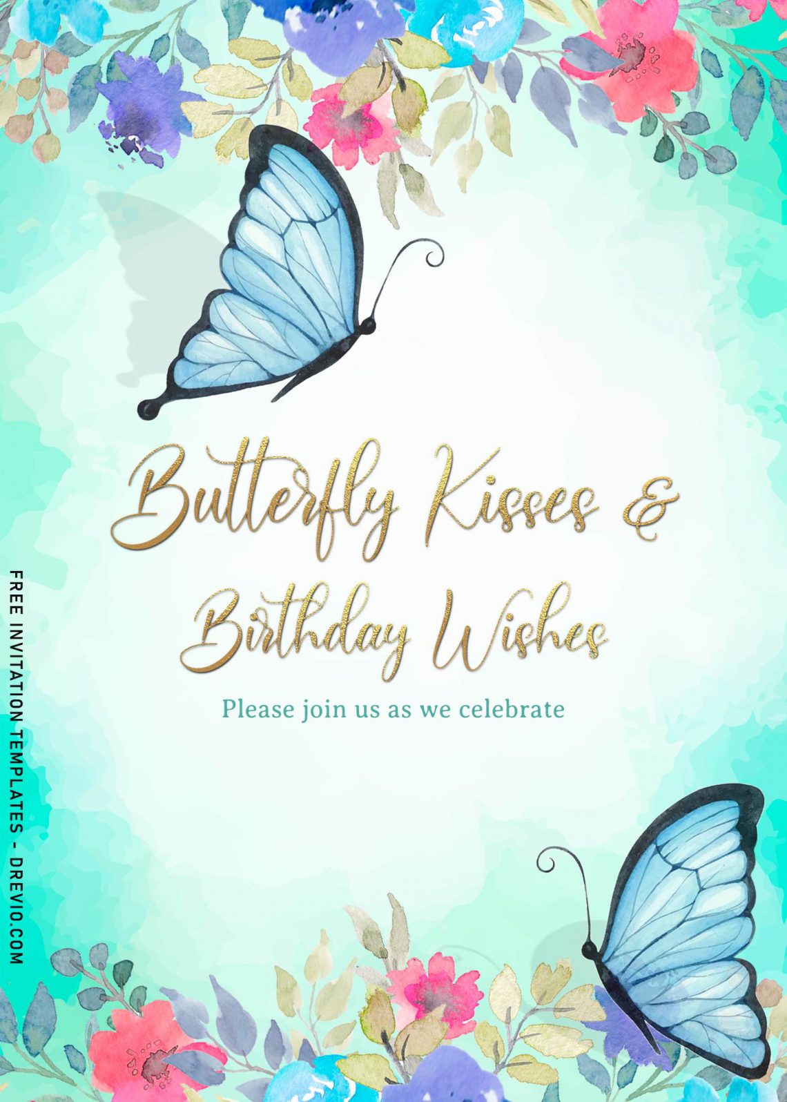 Free Butterfly Birthday Party Invitations Printable