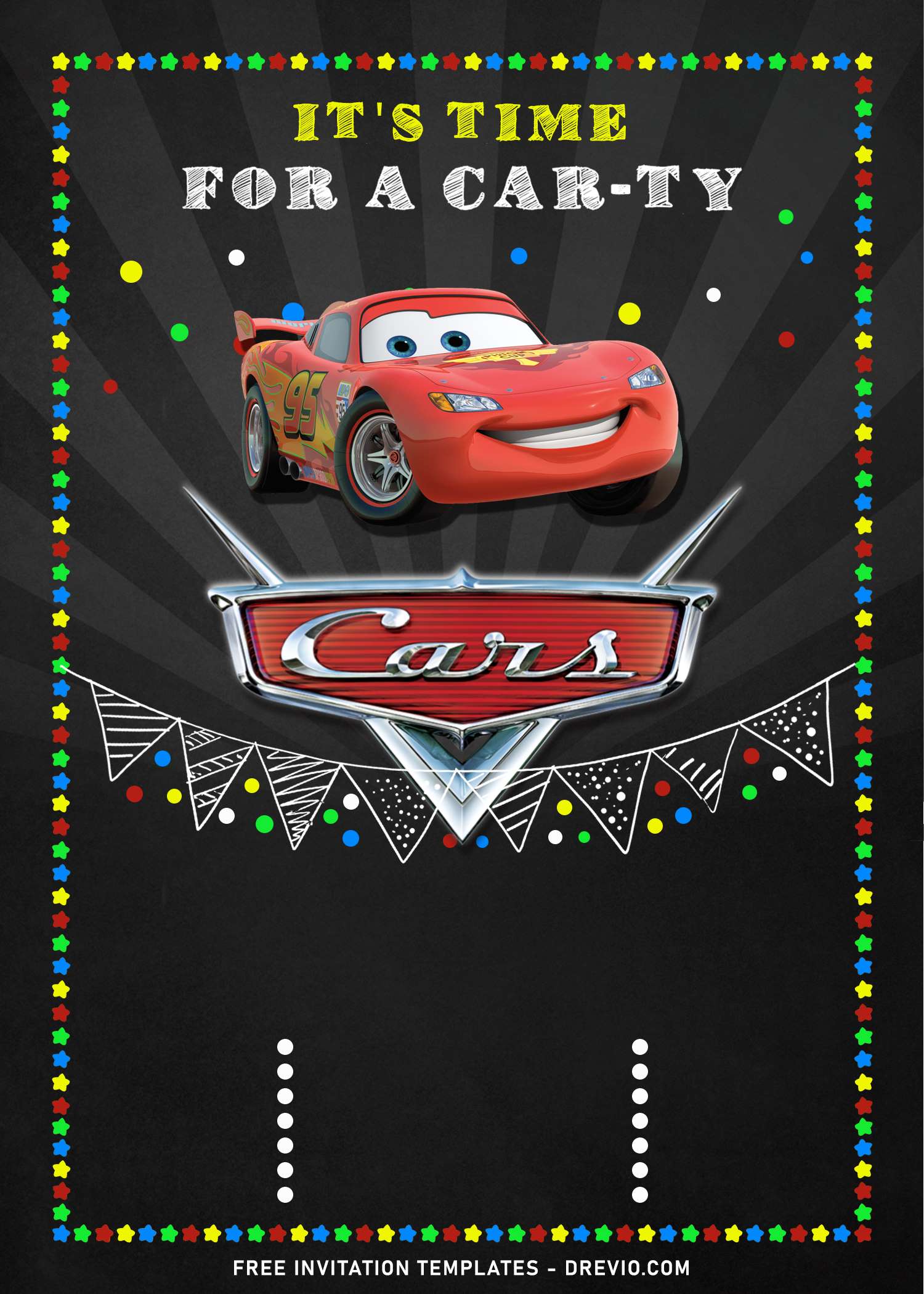 9+ Super Cool Disney Cars Chalkboard Themed Birthday Invitation