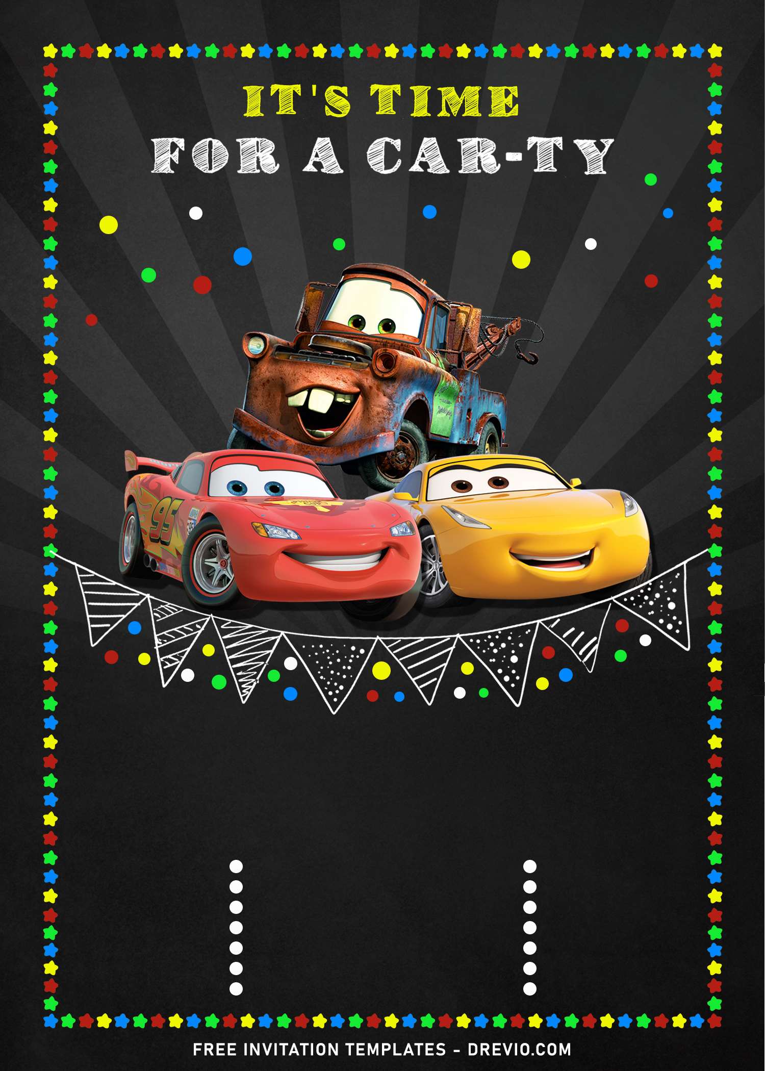 Cars Birthday Invitation Template Free