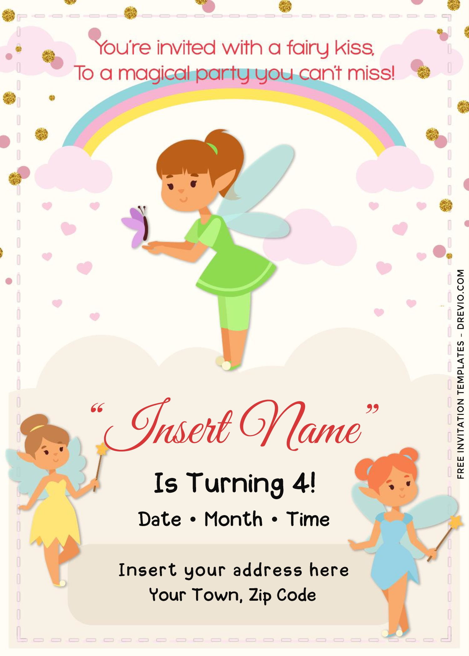 Free Printable Fairy Birthday Invitations