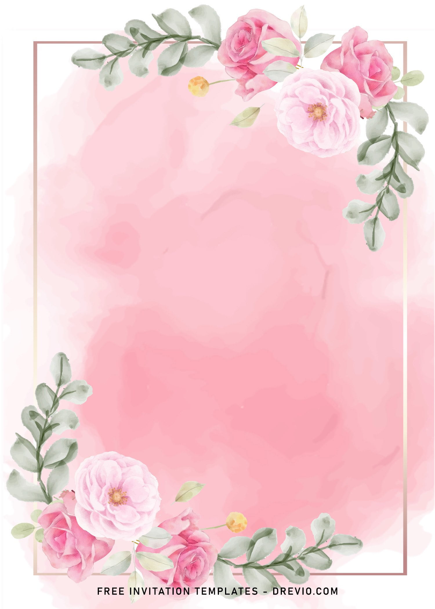 8+ Blush Pink Watercolor Wedding Invitation Templates Download