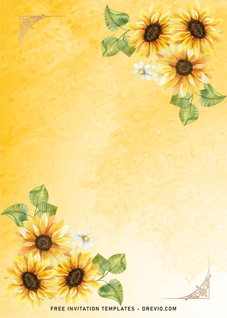 8+ Watercolor Sunflower Wedding Invitation Templates | Download ...