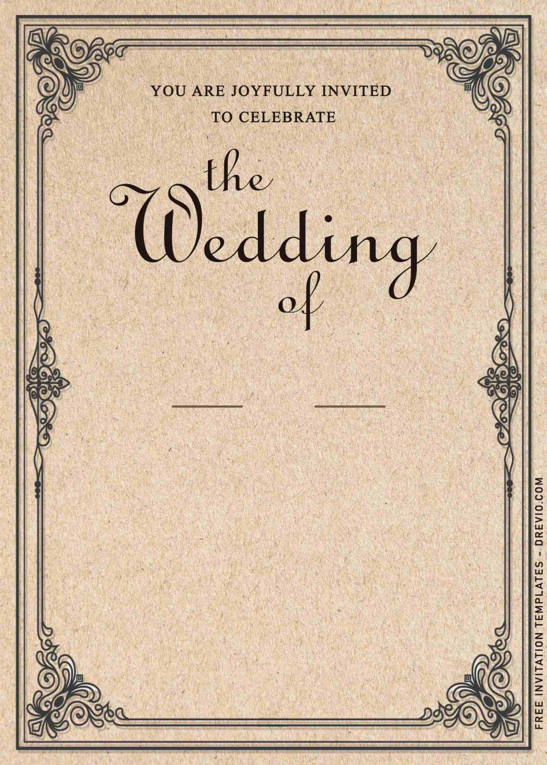 8 Classic Vintage Wedding Invitation Templates Download Hundreds 