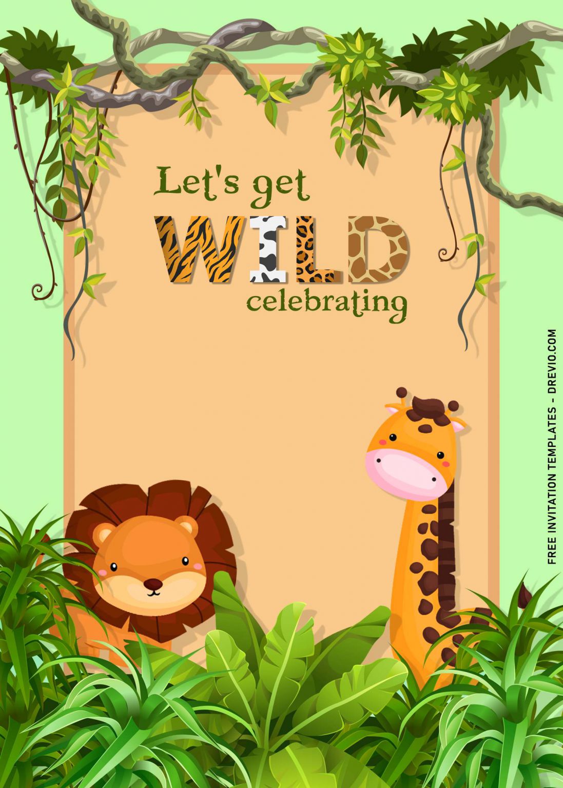 Free Printable Jungle Birthday Party Invitations