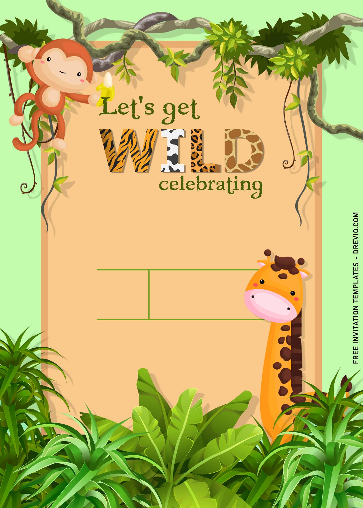 safari birthday invitation online free