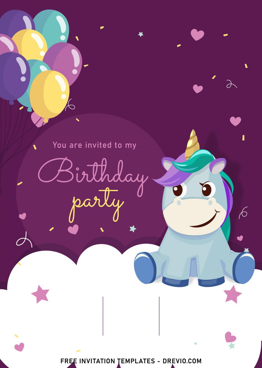 7+ Magical Rainbow Unicorn Birthday Invitation Templates For Kids