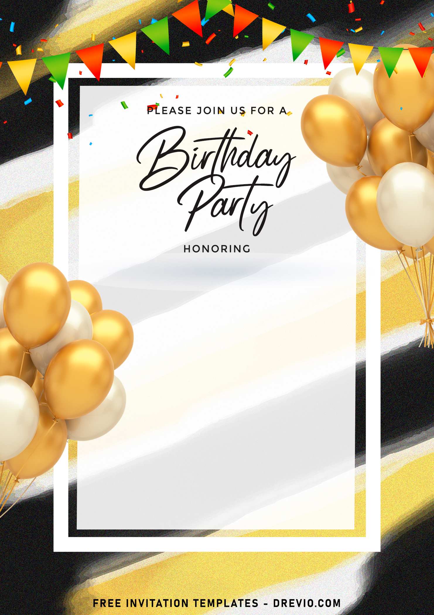 11 Elegant Gold Birthday Invitation Templates Download Hundreds Free Printable Birthday 