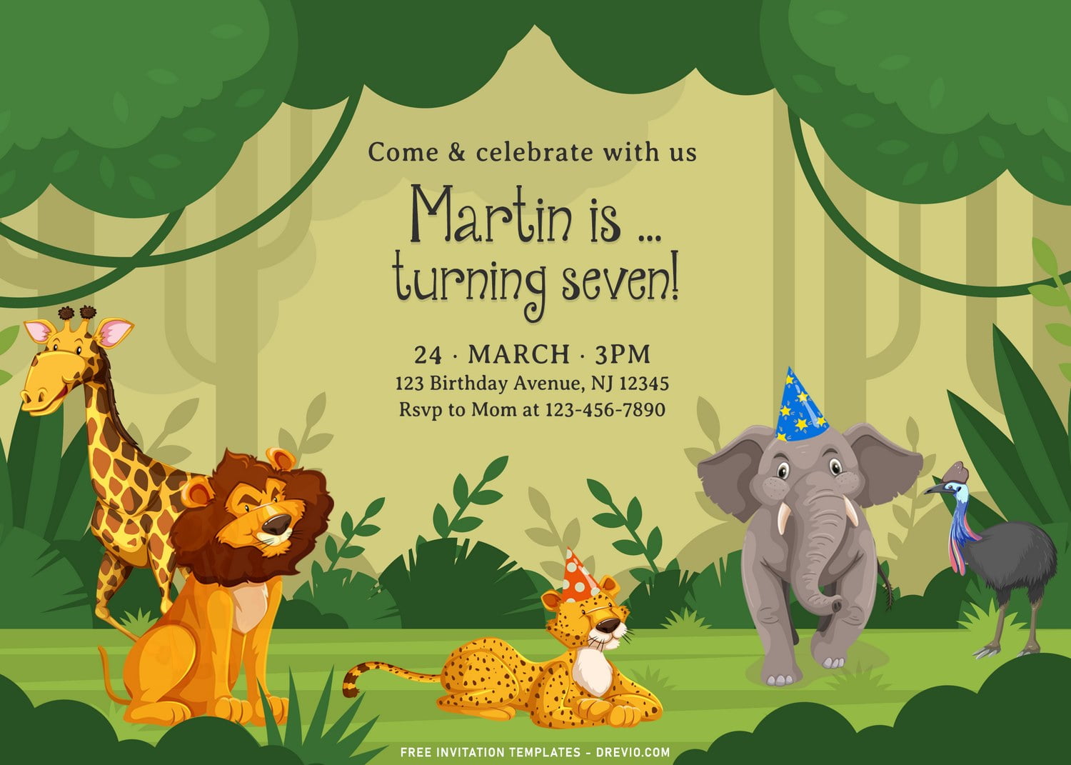 10+ Cute Safari Baby Animals Birthday Invitation Templates For Your Little  Explorer | Download Hundreds FREE PRINTABLE Birthday Invitation Templates