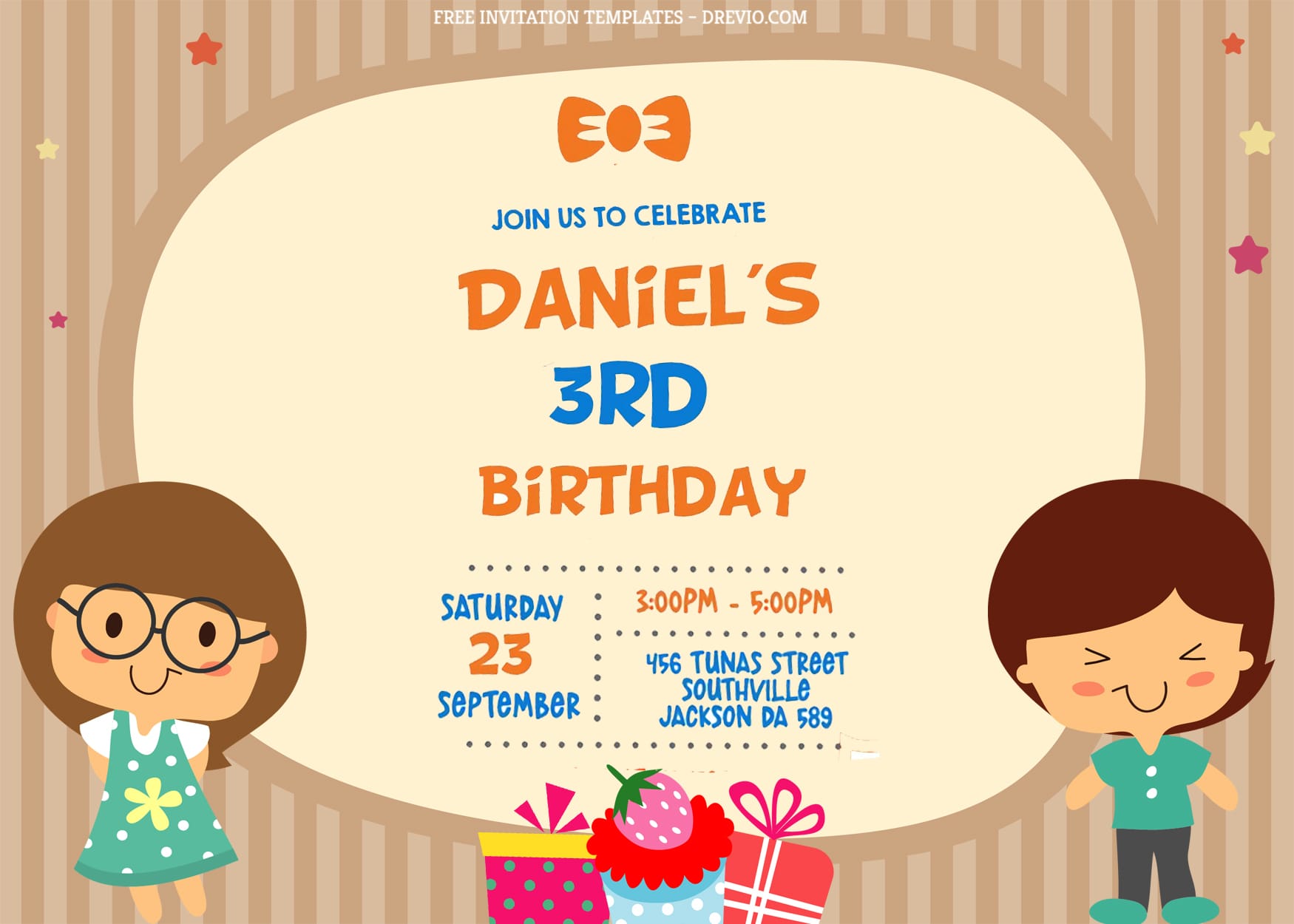 7+ Simply Cute Cartoons Birthday Invitation Templates | Download Hundreds  FREE PRINTABLE Birthday Invitation Templates