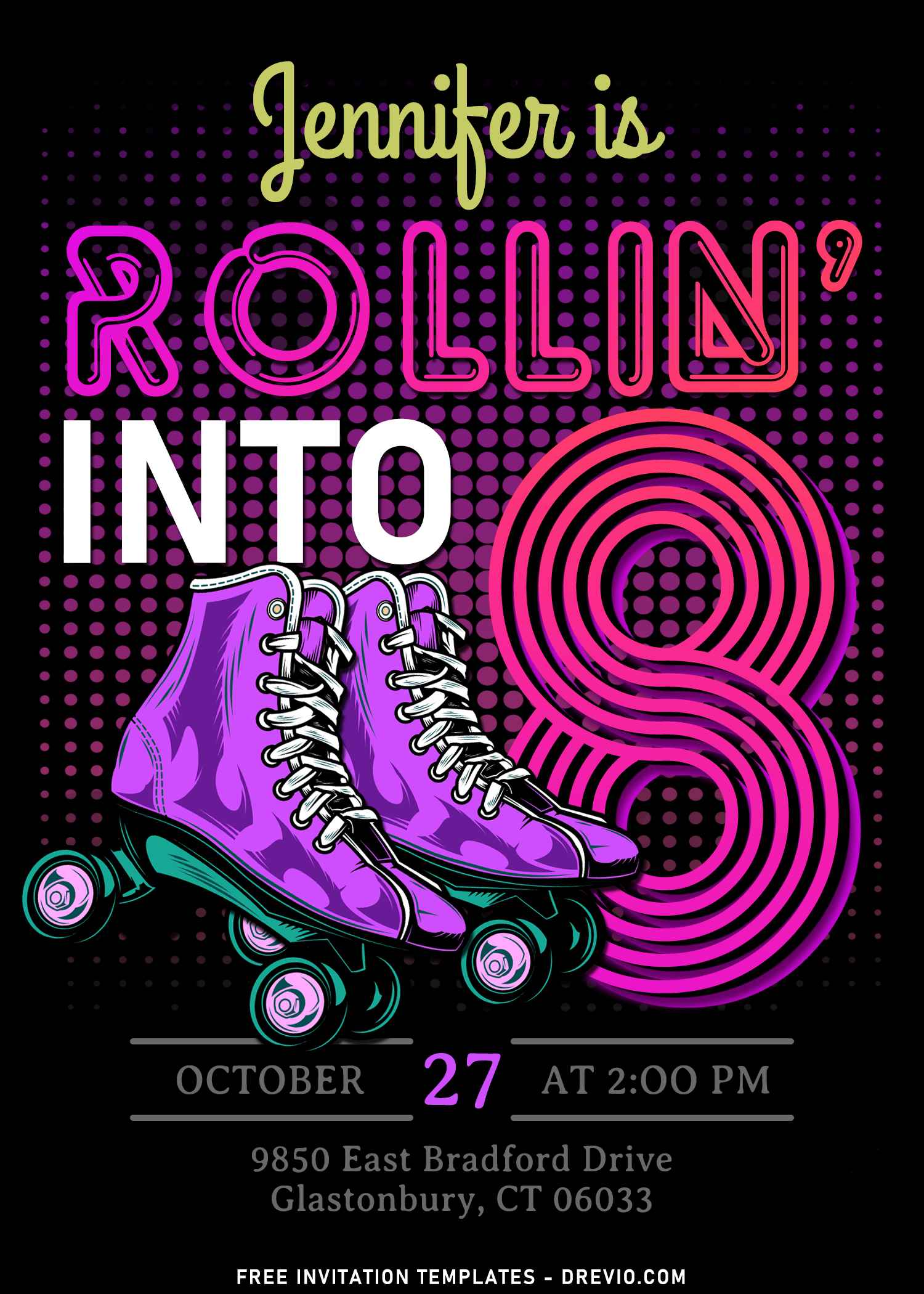 9+ retro roller skating birthday invitation templates | download