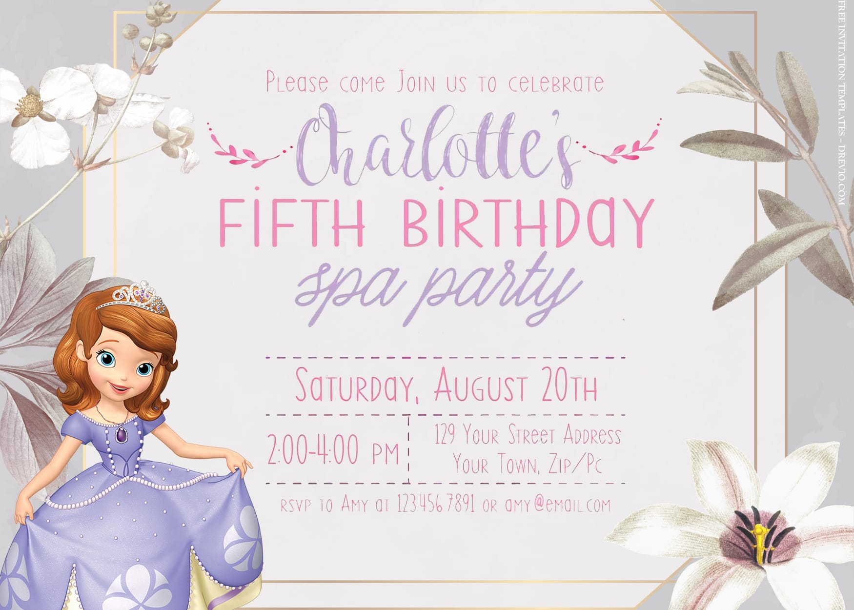9+ Playing Castle With Sofia The First Birthday Invitation Templates |  Download Hundreds FREE PRINTABLE Birthday Invitation Templates