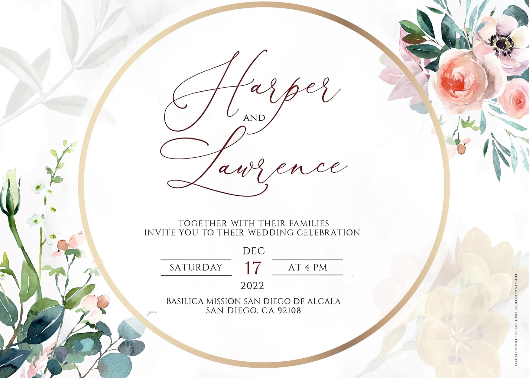 8+ Velvet Summer Garden Floral Wedding Invitation Templates | Download  Hundreds FREE PRINTABLE Birthday Invitation Templates