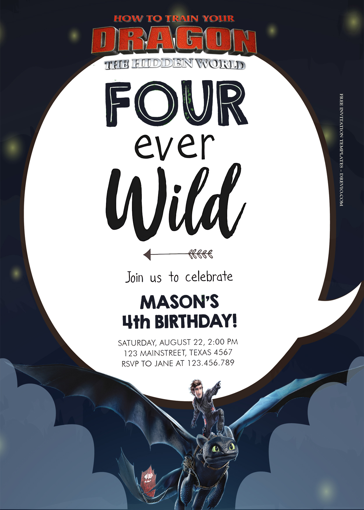 8+ How To Train Your Dragon Birthday Invitation Templates  Dragon birthday  invitations, How train your dragon, How to train your dragon