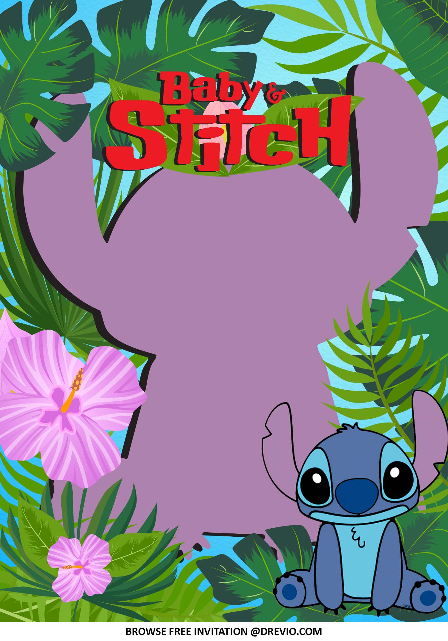 Lilo and Stitch Party Invitation Template - Instant Download