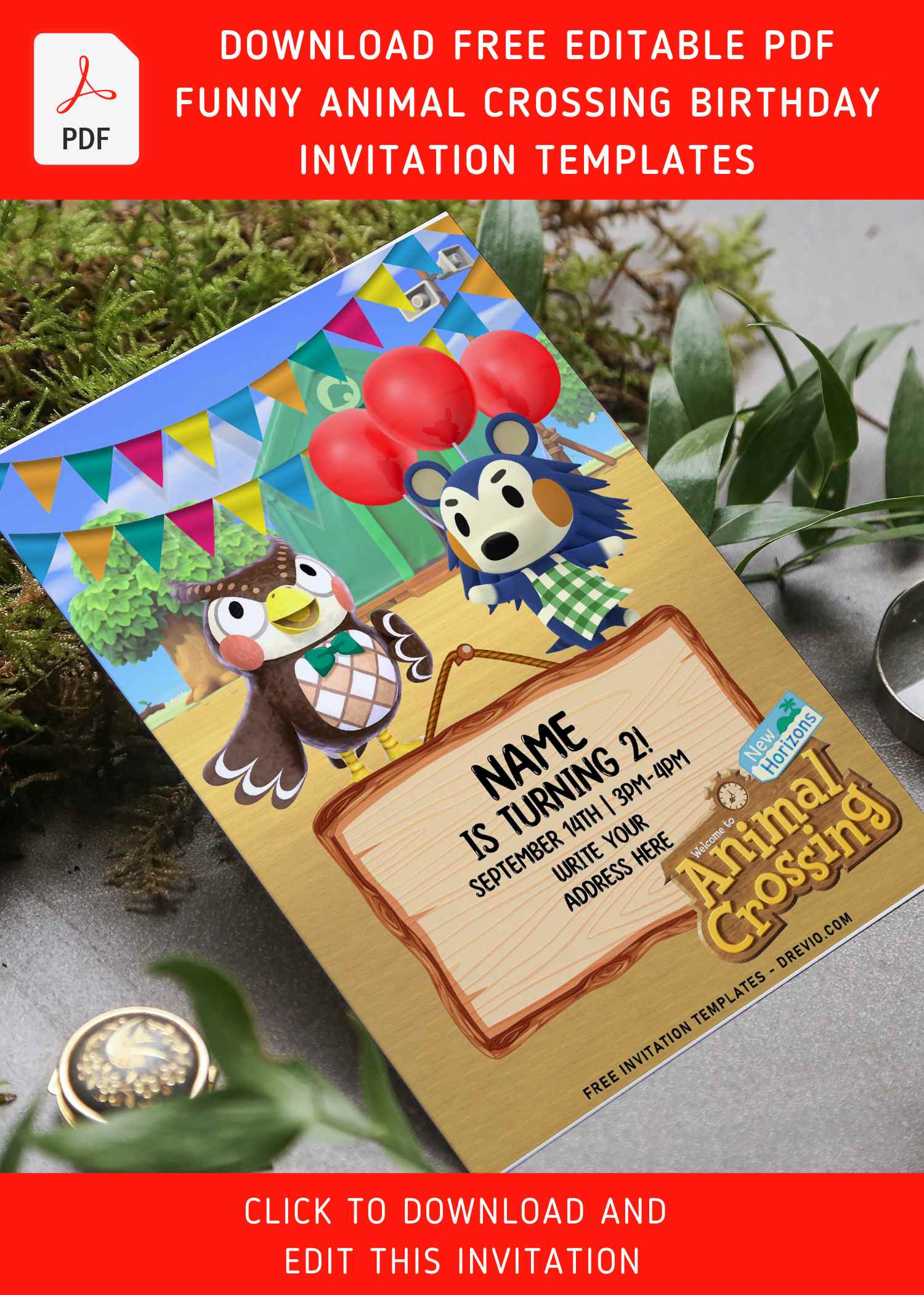 Free Editable PDF) Funny Animal Crossing Birthday Invitation Templates |  Download Hundreds FREE PRINTABLE Birthday Invitation Templates