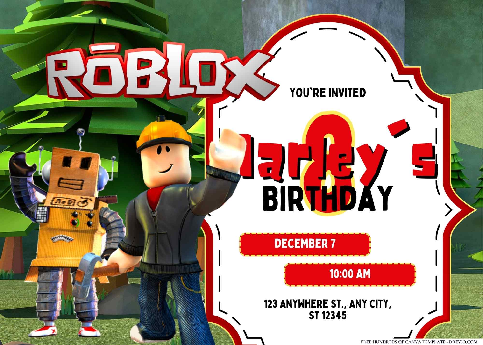 8+ Gamer At Play Roblox Birthday Party Invitation Templates  Party invite  template, Birthday party invitation templates, Birthday party invitations